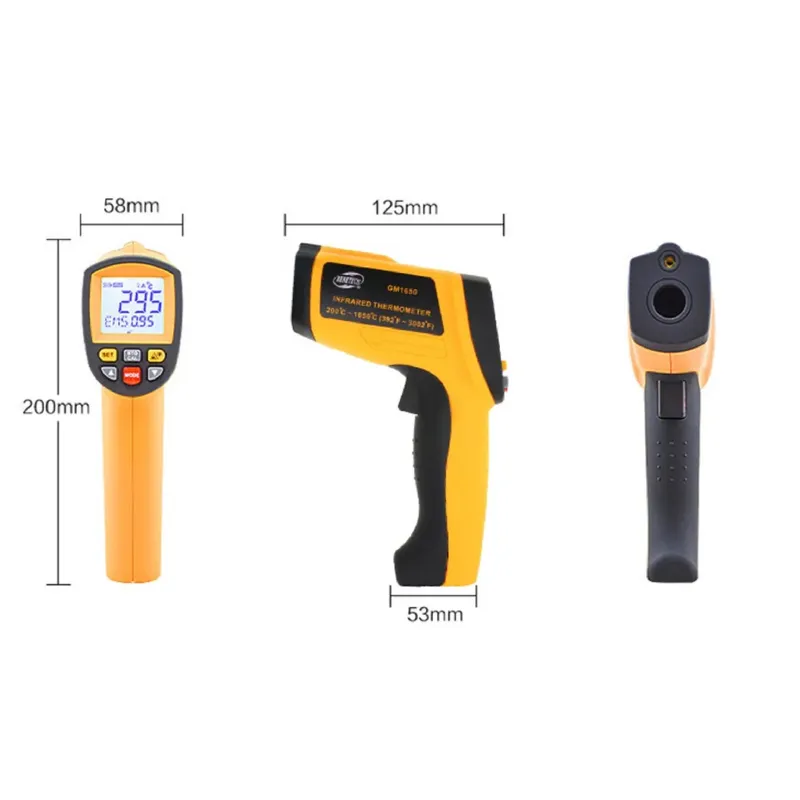 GM1650 Infrared Thermometer, -50 to 1650°C, Dual Laser