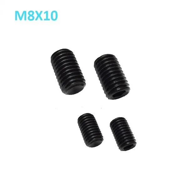 M8 x 10mm Concave End Set Screw, Grade 12.9 Alloy Steel, Black