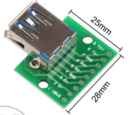 USB 3.0 Type-A Female Breakout Board with 0.1 in Header