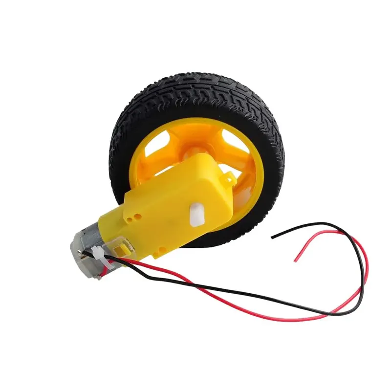 DC Geared Dual Shaft Motor 3-12V 450 RPM with 65x26mm Wheel