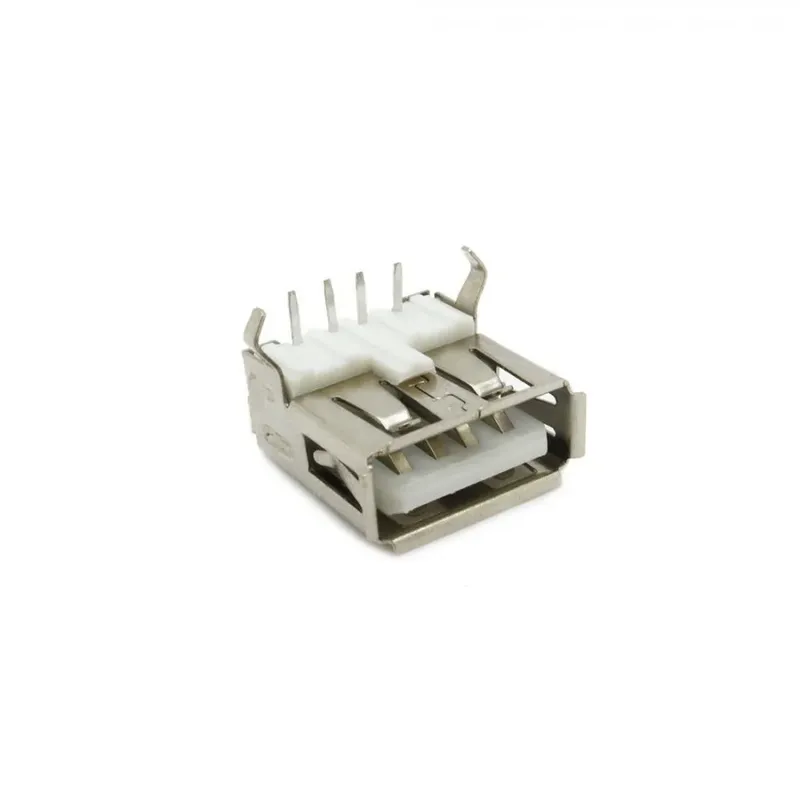 Female USB Type-A Connector, 4-Pin DIP Right Angle