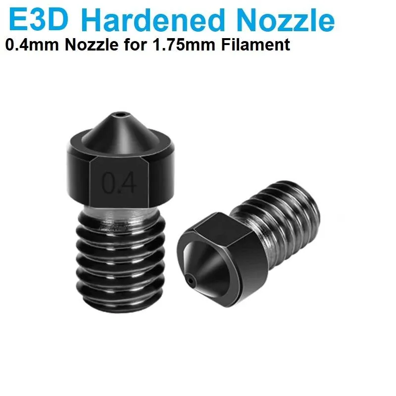 فوهة E3D V6 من الفولاذ المقسّى 0.4 مم لخيوط 1.75 مم
