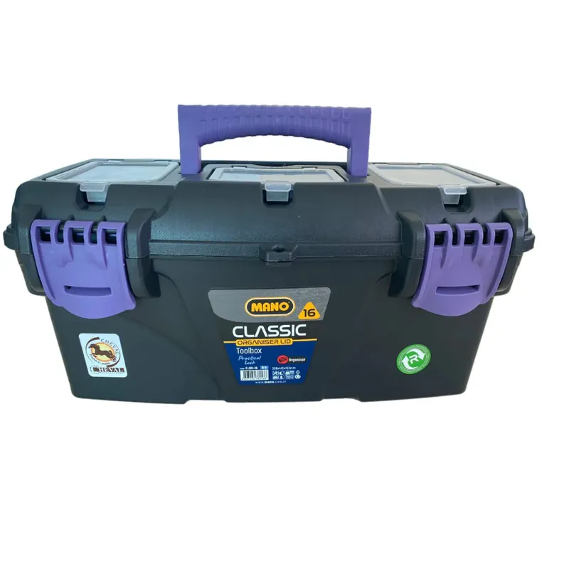 MANO C.OR-16V Purple Tool Box 16 Inch with Top Organizers