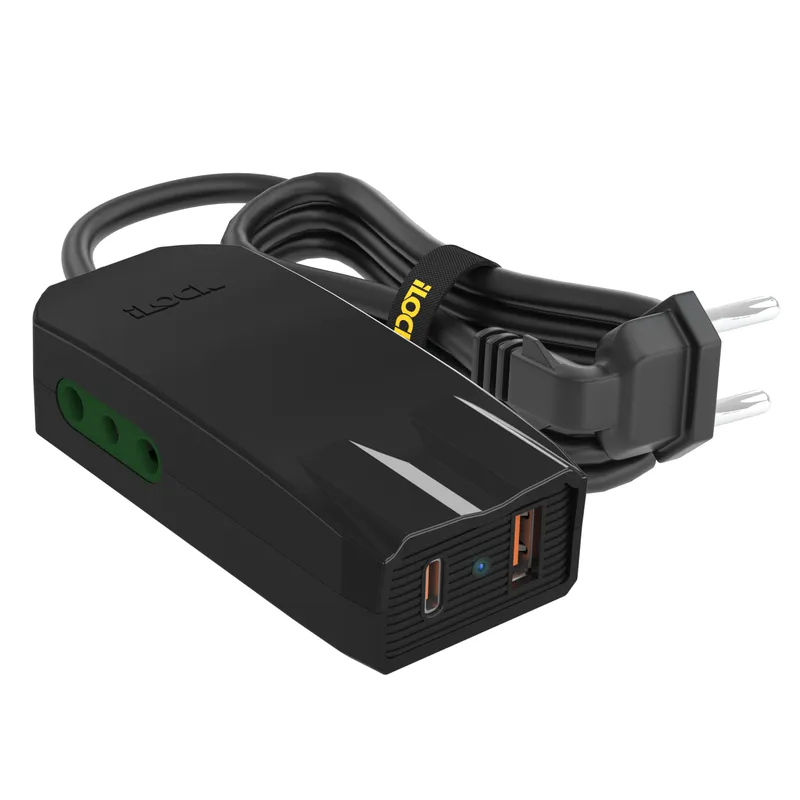 iLock 5120 Mini Power Strip 2 Outlets, USB-C PD 20W, USB-A QC 3.0
