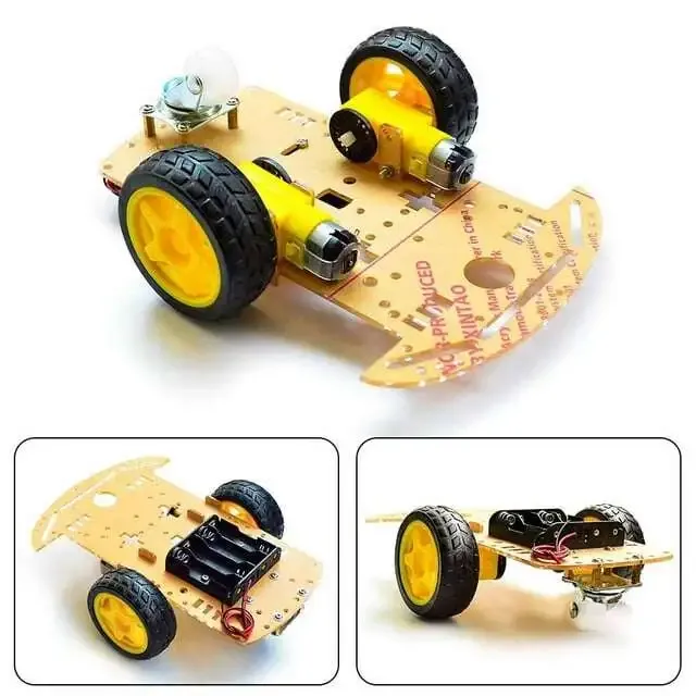 هيكل سيارة روبوت 2WD بطبقة واحدة مع محركات وعجلات