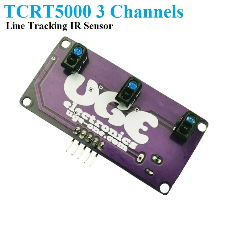 وحدة استشعار تتبع الخط ثلاثية القنوات بمستشعر TCRT5000 V2