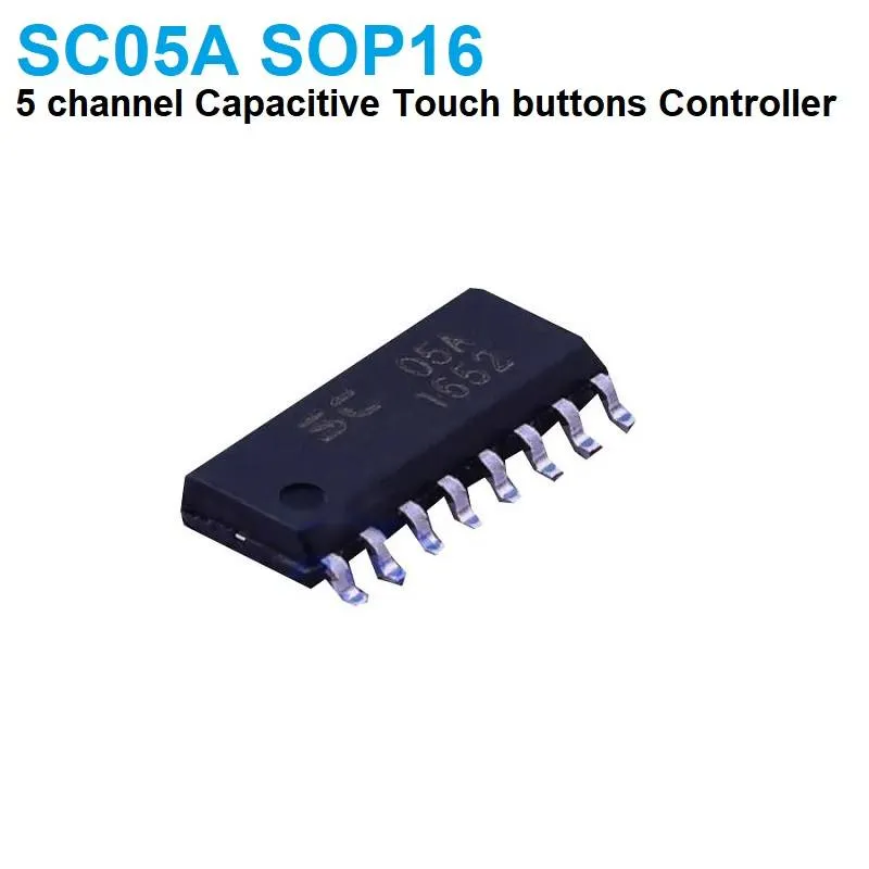 SC05A دائرة متكاملة لاستشعار اللمس السعوي بخمس قنوات، تركيب SMD