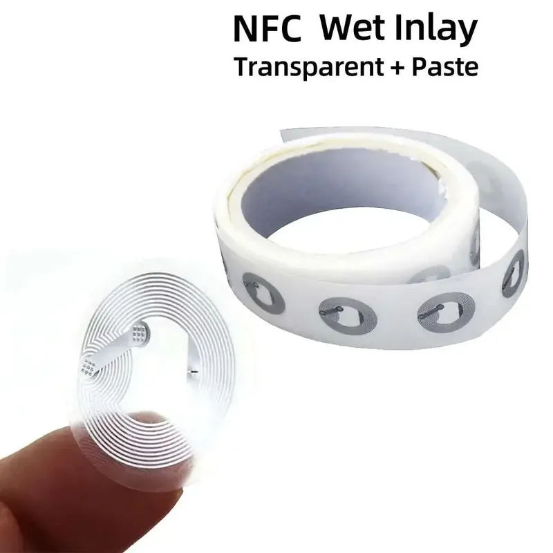 ملصقات NFC دائرية NTAG213 بتردد 13.56 ميغاهرتز وقطر 25 مم (5 قطع)