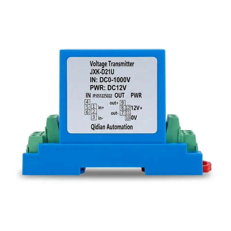 محول إرسال جهد تيار مستمر على سكة DIN بدخل 0-1000V وخرج 0-5V (JXK-D21U)
