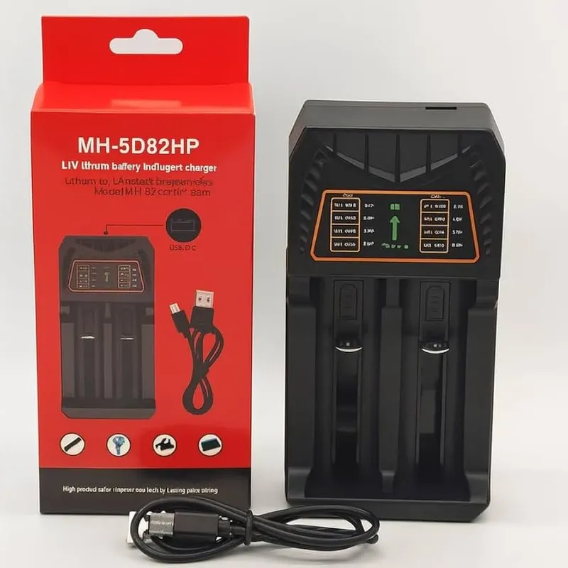 شاحن MH-5D82HP USB-C مزدوج الفتحات لبطاريات ليثيوم 4.2 فولت