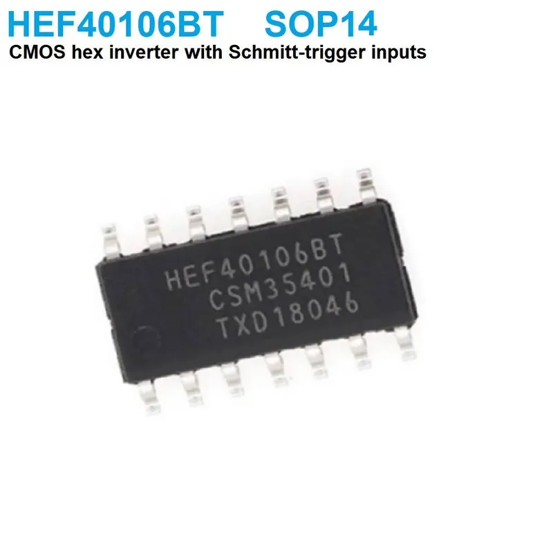 HEF40106BT Hex Inverter with Schmitt Trigger Inputs SOP14