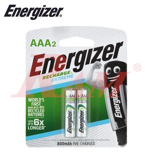 Energizer AAA Recharge Extreme 800mAh Rechargeable Batteries, 2-Pack