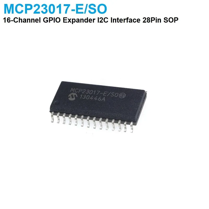 موسع مداخل ومخارج MCP23017-E/SO بـ 16 قناة عبر I2C