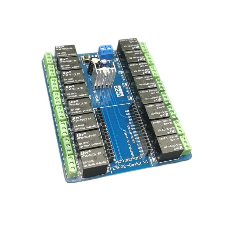 16-Channel 5V Relay Module with Optocoupler for ESP32 IoT