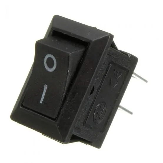 KCD1-101 Small On/Off Rocker Switch (2-Pin, 6A 250V)