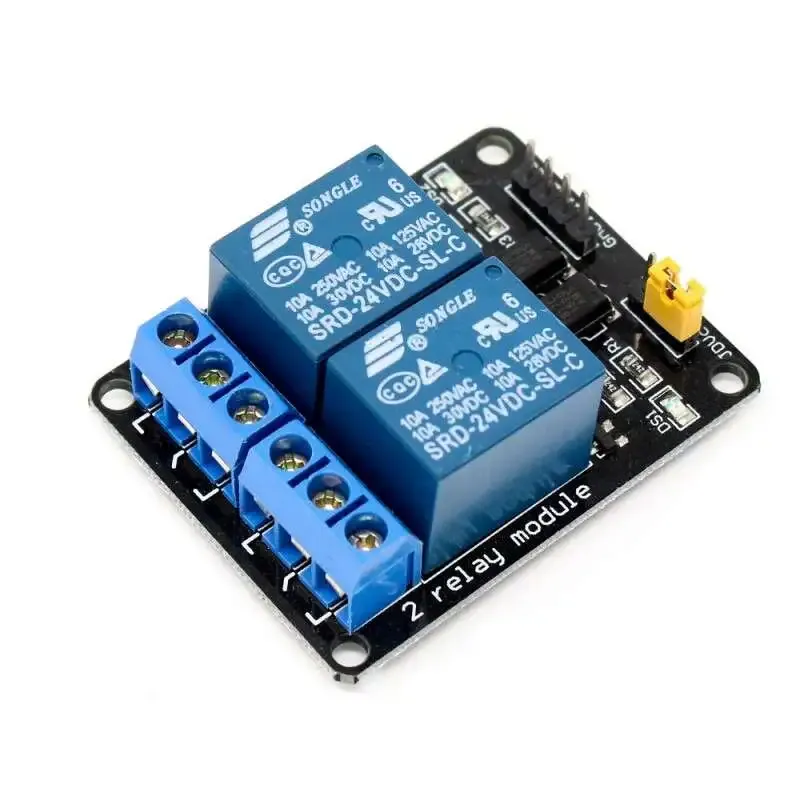 2-Channel 24V Relay Module Optocoupler Active Low Trigger