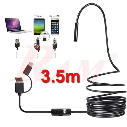 Waterproof USB Endoscope Borescope Camera 3.5m Cable