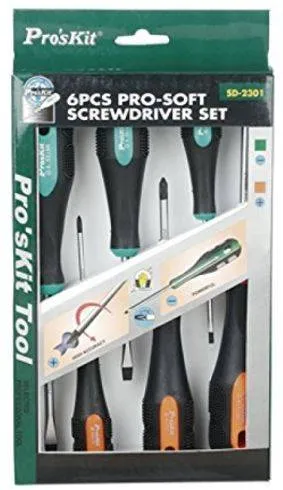 مفك Pro'sKit 8PK-2066 بسبع رؤوس قابلة للتبديل مع مصباح اختبار