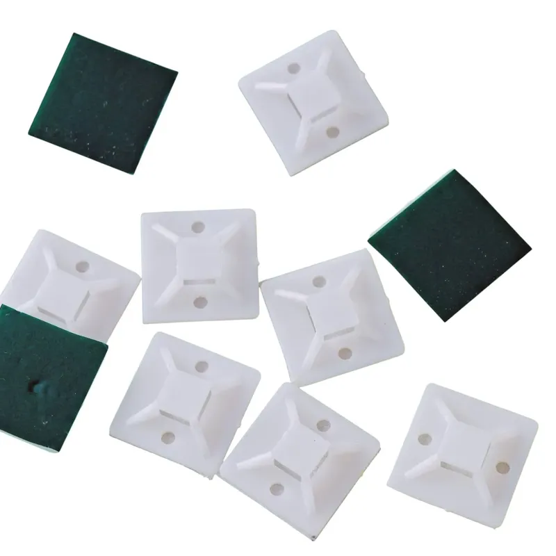 White Nylon Self-Adhesive Cable Tie Base Mount 30x30mm (10 pcs)