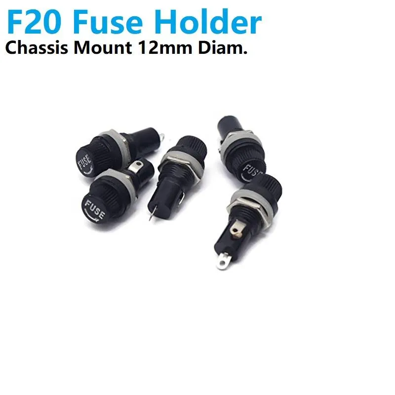 Fuse Holder 5x20 mm Chassis Mount with 12 mm Mounting Hole