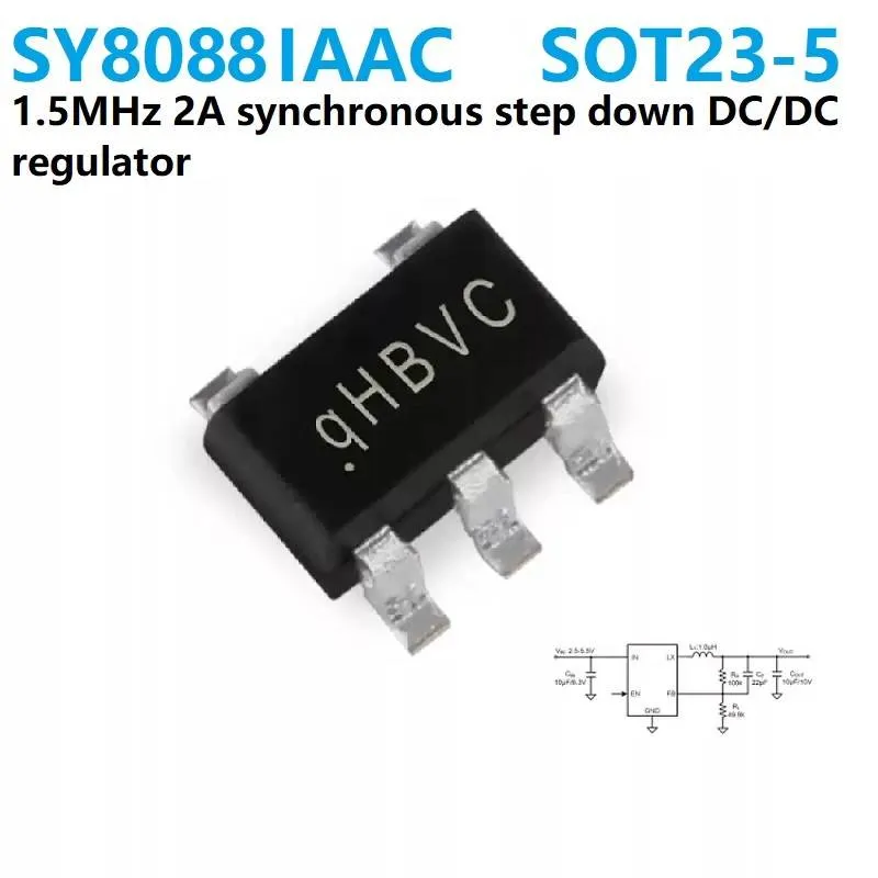 منظم DC/DC تنازلي متزامن SY8088IAAC بتردد 1.5 MHz وتيار 1 A