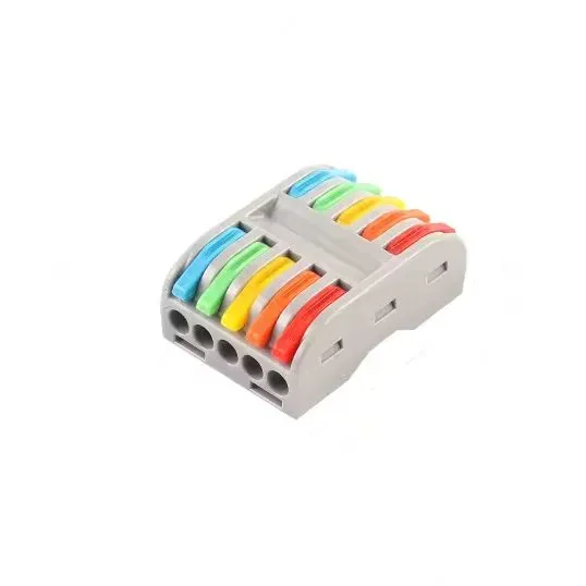 WAGO PCT-225M Tool-Free Wire Connector, 5-In 5-Out