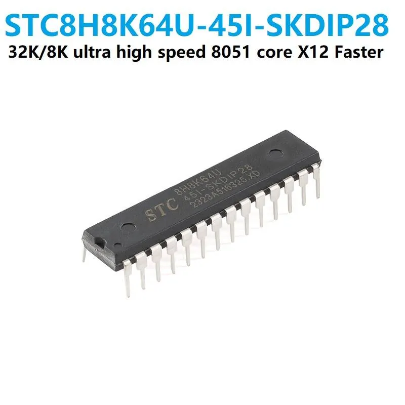 STC8H8K64U-45I 8051 Microcontroller, SKDIP-28