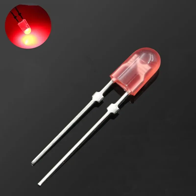 Oval Red LED 3.8x5mm High Intensity