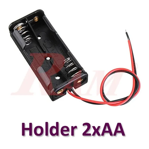 حامل بطاريات 2 × AA بدون غطاء (3 فولت)