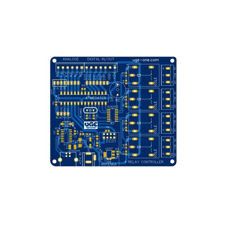 Empty PCB for ATmega328P Arduino 4-Relay Controller Board