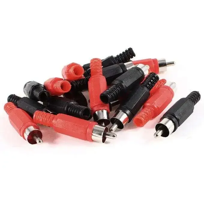 RCA Jack Male Audio/Video Connector (Black & Red)
