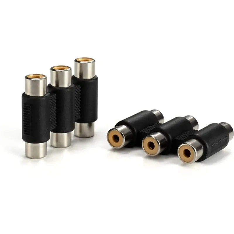 موصل RCA ثلاثي أنثى إلى أنثى للصوت والفيديو