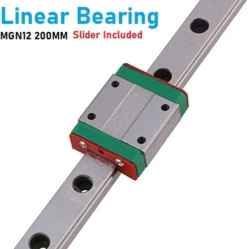 MGN12C 200mm Linear Guide Rail with Slider, Bearing Steel