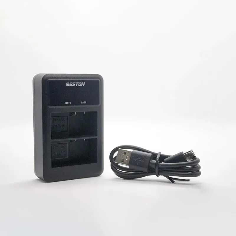 Beston EN-EL15 Dual Battery Charger with Type-C and Micro USB