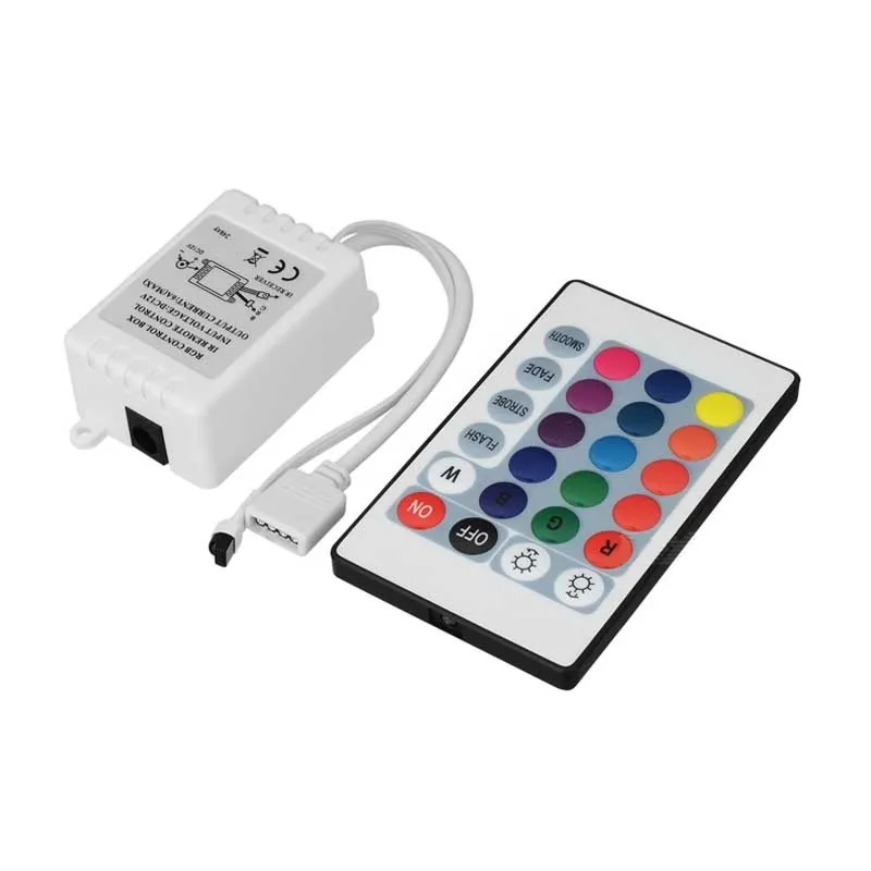 12V RGB LED Strip Controller with 24-Key IR Remote