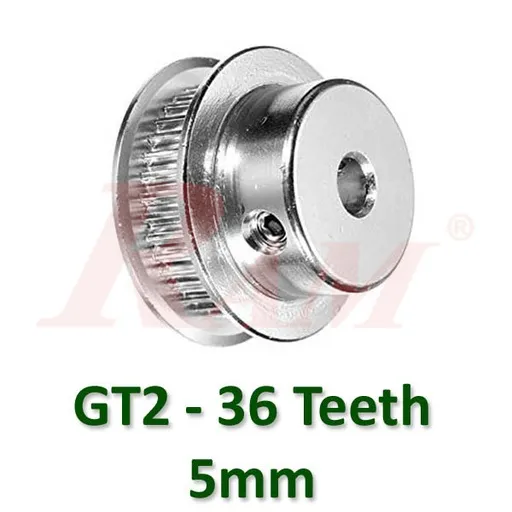GT2 36-Tooth Aluminum Timing Pulley 5mm Bore for 3D Printers