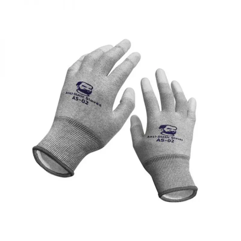 MECHANIC Anti-Static Gloves AS-02 (Carbon-Fiber Knit, PU Fingertips)