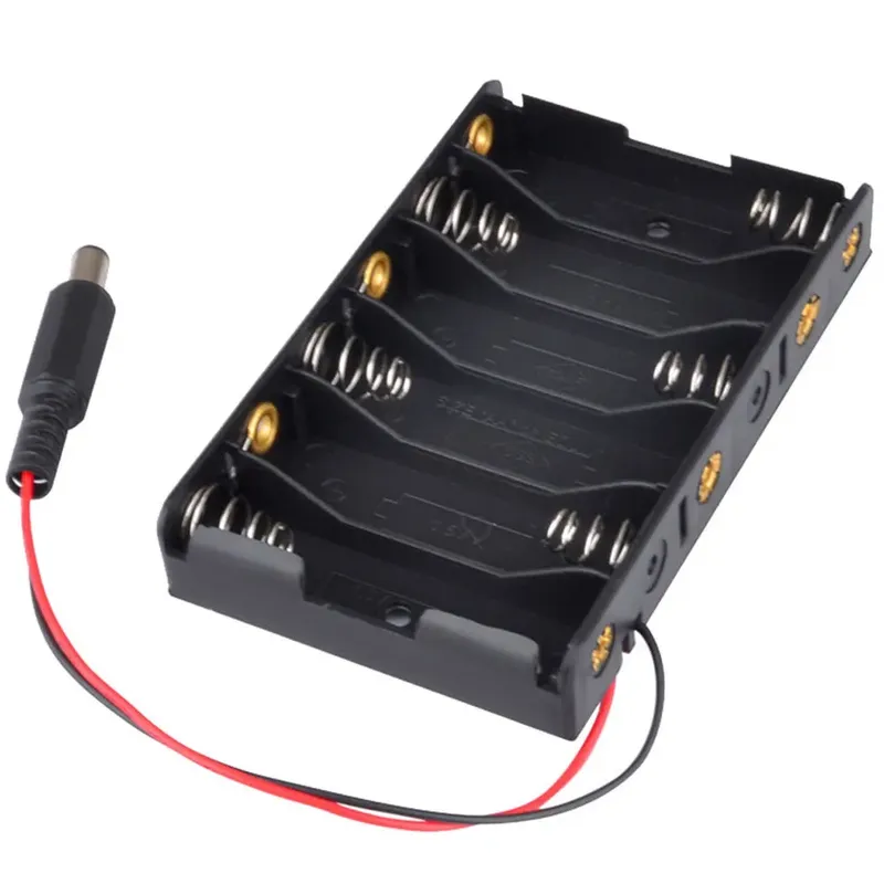 6 x AA Battery Holder with DC Power Jack, 9V