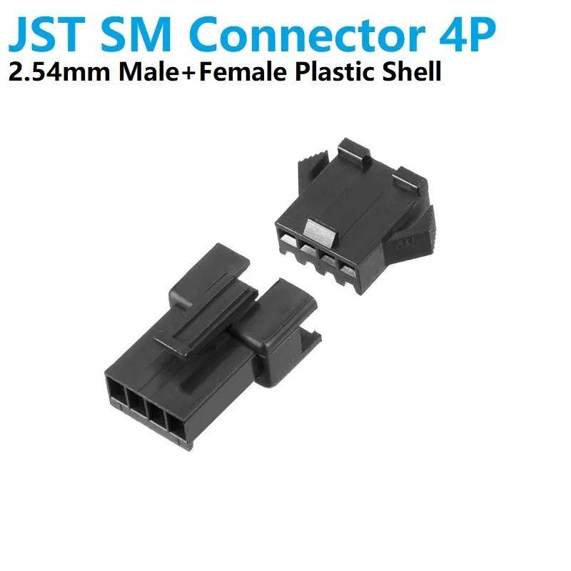 JST SM 4-Pin Connector Male+Female 2.54mm Polarized