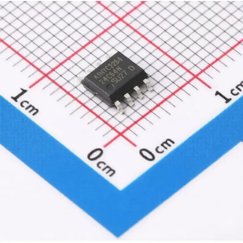 شريحة ذاكرة EEPROM بواجهة I2C وسعة 64 Kbit موديل 24C64N بغلاف SOP-8