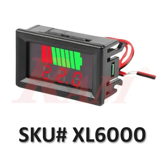 XL6000 Car Battery Charge Level Indicator & Capacity Meter Panel