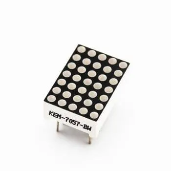 شاشة مصفوفة نقطية LED 5×7 بنقاط 1.9 مم وحجم وحدة 13×18 مم