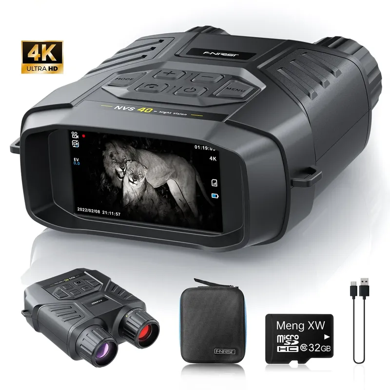 FNIRSI NVS-40 4K Night Vision Binocular, 850nm IR, 300m, 6x Zoom