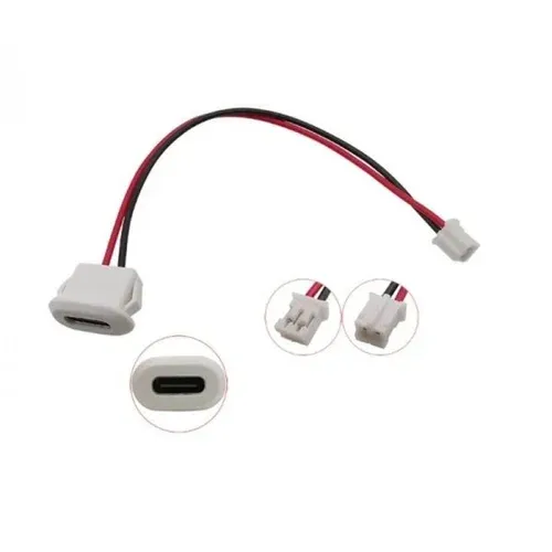Waterproof Panel Mount USB Type-C Female Socket with JST XH2.54 (White)