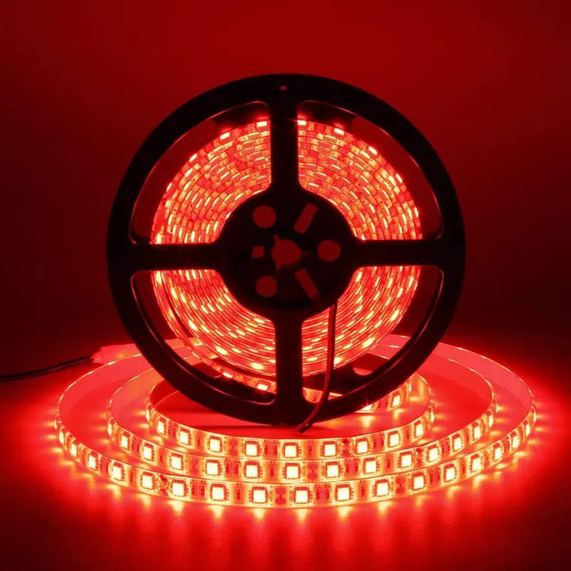 Red 2835 LED Strip 60 LED/m 12V 10 Meter Non-Waterproof