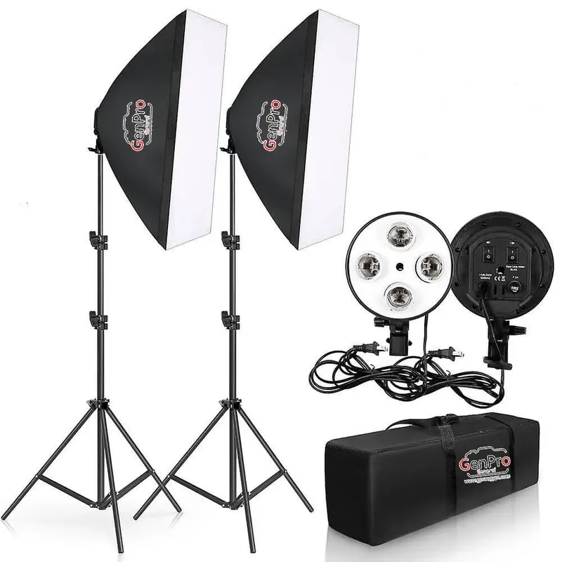 GENPRO FX-D04 4-in-1 Studio Softbox Light Kit with Holders