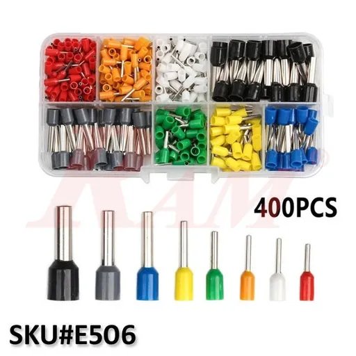 400-Piece Insulated Ferrule Crimp Terminal Kit E0506~E6012 (SKU E506)