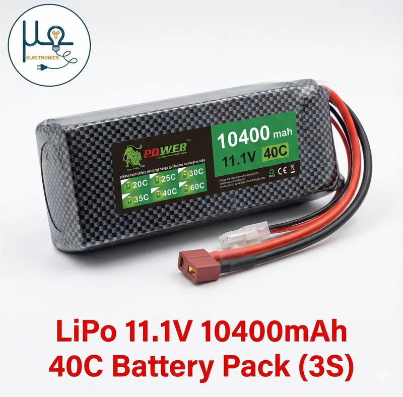 LiPo 11.1V 10400mAh 40C 3S High-Discharge Battery Pack