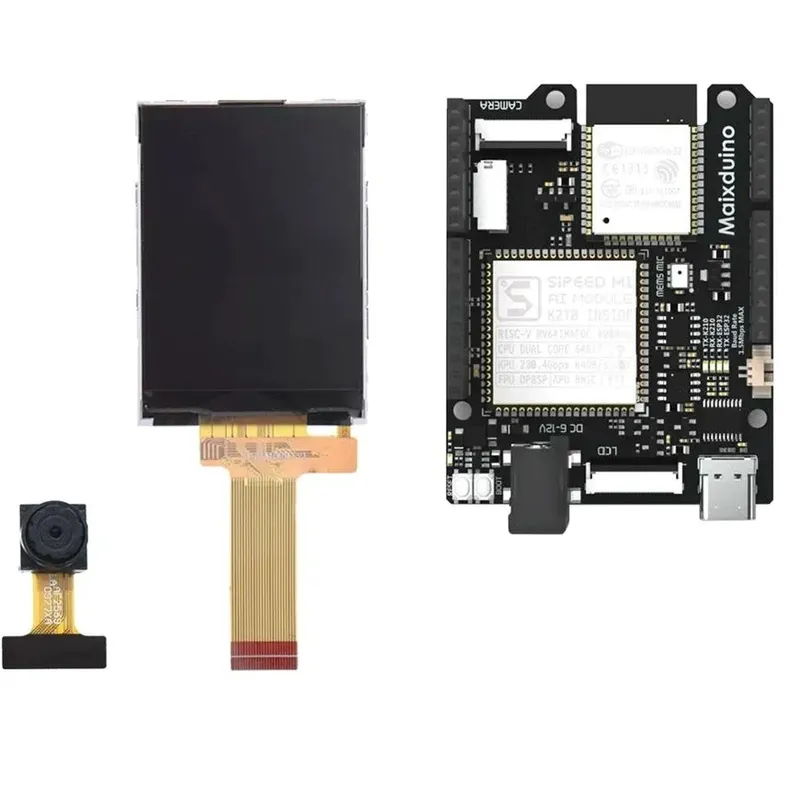 طقم Sipeed Maixduino+ للذكاء الاصطناعي بمعالج RISC-V K210 وشاشة 2.4 بوصة وكاميرا GC0328