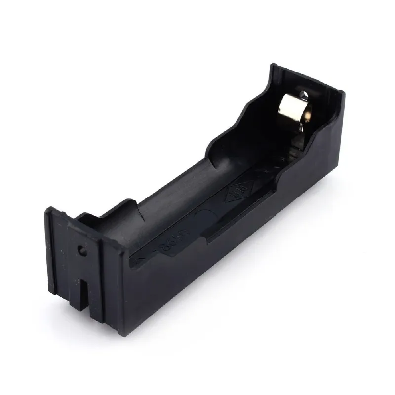 1-Slot 18650 Battery Holder with DIP Pins, Black
